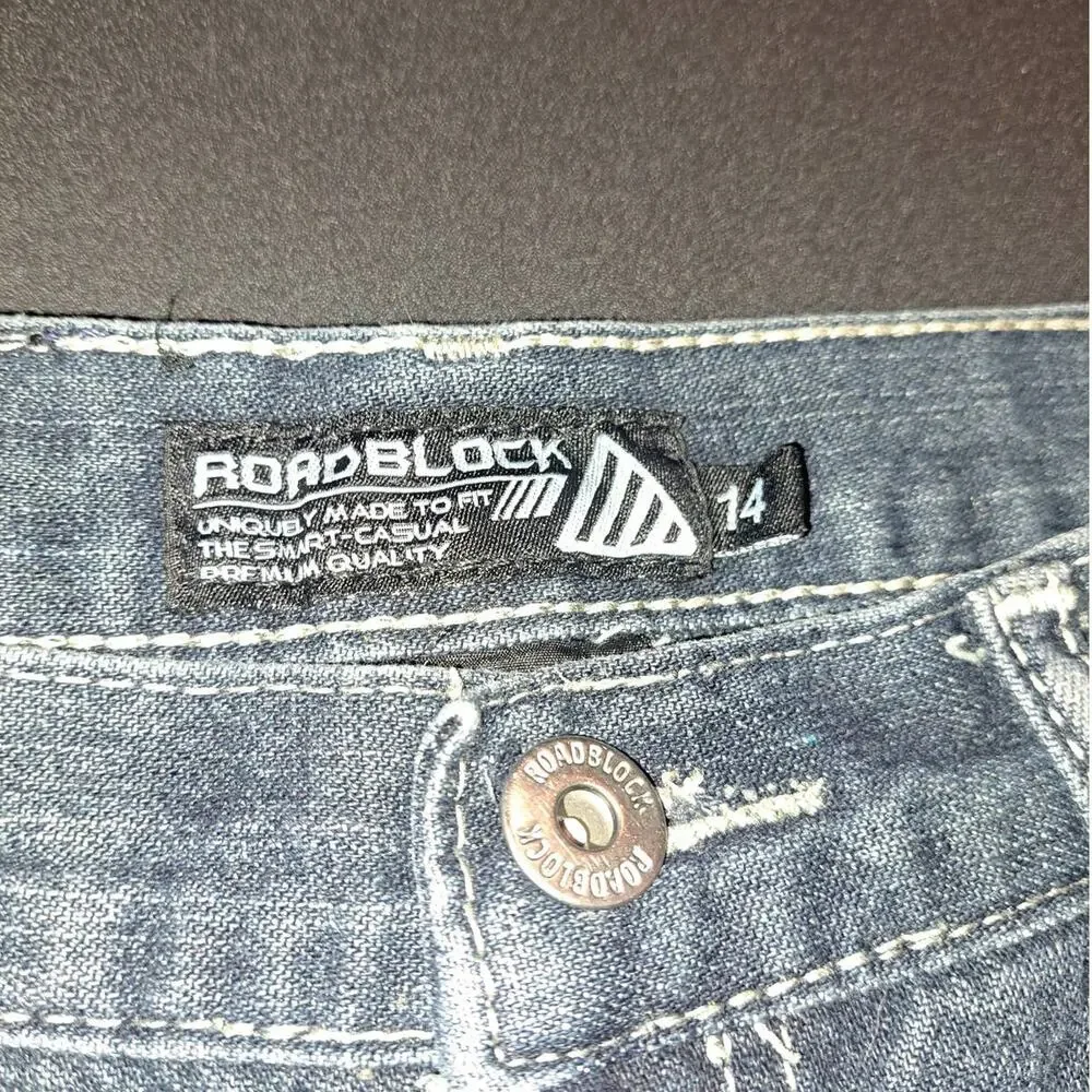 Boys Size 14 Roadblock Embroidered Jeans